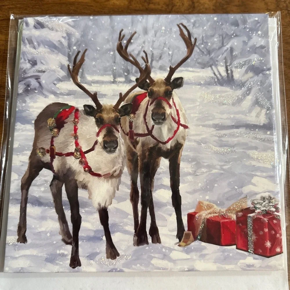 2 Treasures Pop Up Christmas Greeting Cards Jolly‎ Santa Claus Elegant Sleigh